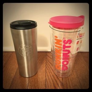Stainless Steel Starbucks & Tervis Dunkin Tumblers